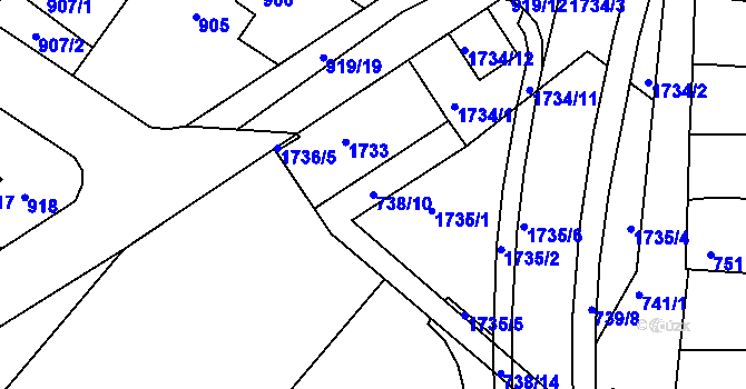 Parcela st. 738/10 v KÚ Lednice na Moravě, Katastrální mapa