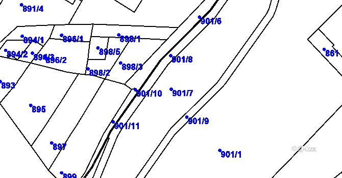 Parcela st. 901/7 v KÚ Lednice na Moravě, Katastrální mapa