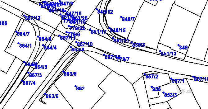 Parcela st. 857/12 v KÚ Lednice na Moravě, Katastrální mapa