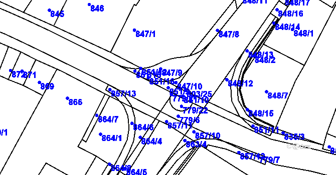 Parcela st. 851/9 v KÚ Lednice na Moravě, Katastrální mapa