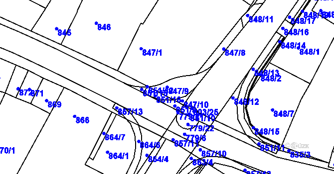 Parcela st. 847/9 v KÚ Lednice na Moravě, Katastrální mapa