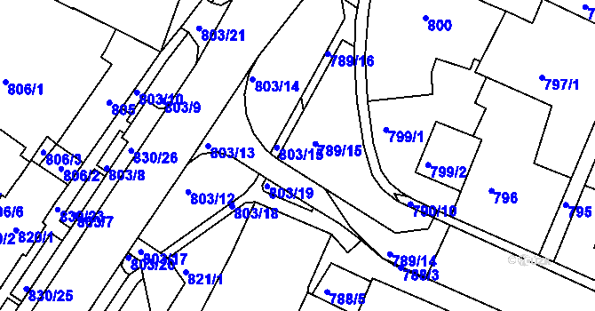 Parcela st. 803/16 v KÚ Lednice na Moravě, Katastrální mapa