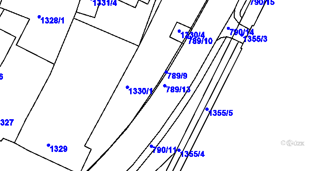 Parcela st. 789/13 v KÚ Lednice na Moravě, Katastrální mapa
