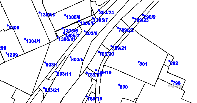 Parcela st. 789/20 v KÚ Lednice na Moravě, Katastrální mapa