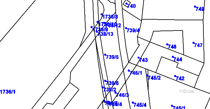 Parcela st. 739/5 v KÚ Lednice na Moravě, Katastrální mapa