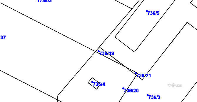 Parcela st. 736/19 v KÚ Lednice na Moravě, Katastrální mapa