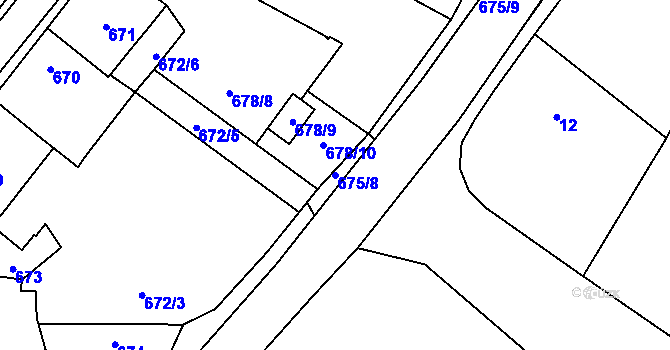 Parcela st. 675/8 v KÚ Lednice na Moravě, Katastrální mapa