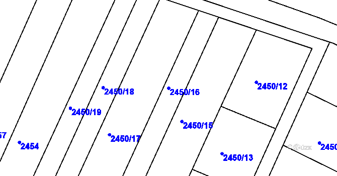 Parcela st. 2450/16 v KÚ Lednice na Moravě, Katastrální mapa