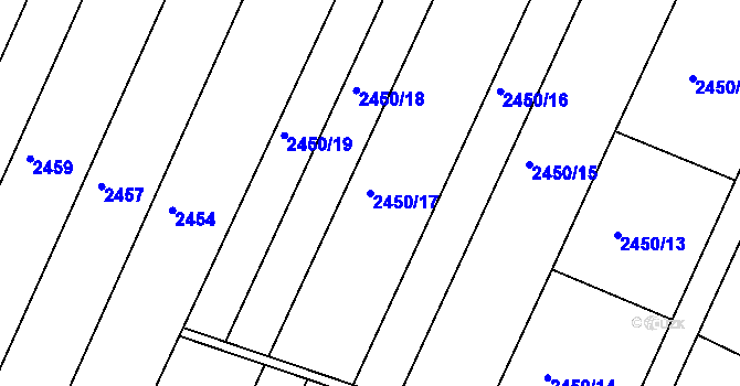 Parcela st. 2450/17 v KÚ Lednice na Moravě, Katastrální mapa