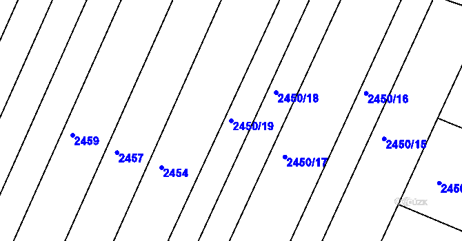 Parcela st. 2450/19 v KÚ Lednice na Moravě, Katastrální mapa