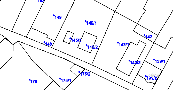Parcela st. 145/2 v KÚ Lednice na Moravě, Katastrální mapa