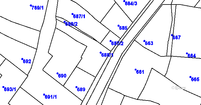 Parcela st. 688/1 v KÚ Lednice na Moravě, Katastrální mapa