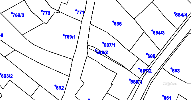 Parcela st. 688/2 v KÚ Lednice na Moravě, Katastrální mapa