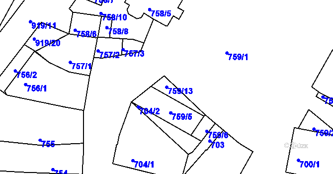 Parcela st. 759/13 v KÚ Lednice na Moravě, Katastrální mapa