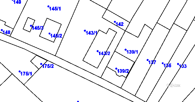 Parcela st. 143/2 v KÚ Lednice na Moravě, Katastrální mapa