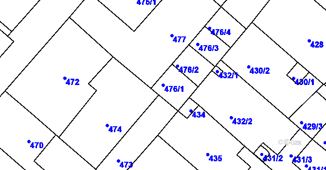 Parcela st. 476/1 v KÚ Lednice na Moravě, Katastrální mapa