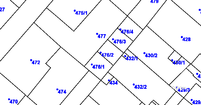 Parcela st. 476/2 v KÚ Lednice na Moravě, Katastrální mapa