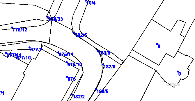 Parcela st. 180/6 v KÚ Lednice na Moravě, Katastrální mapa