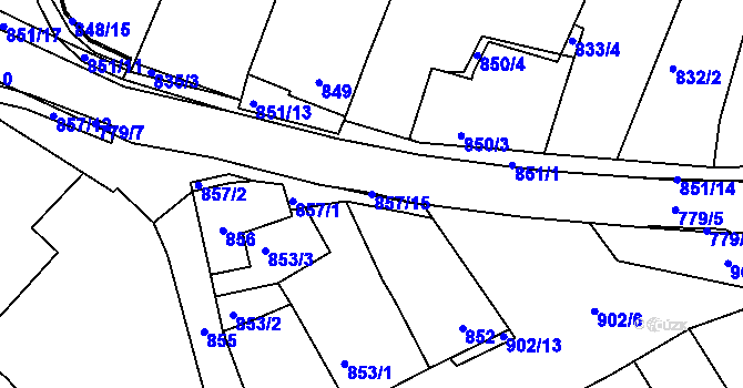 Parcela st. 857/15 v KÚ Lednice na Moravě, Katastrální mapa