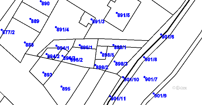 Parcela st. 898/5 v KÚ Lednice na Moravě, Katastrální mapa