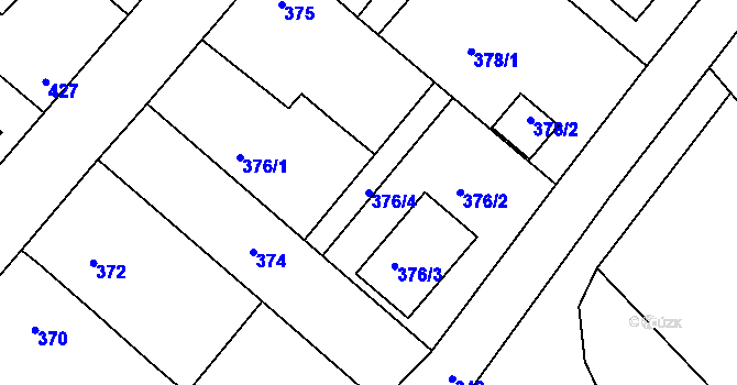 Parcela st. 376/4 v KÚ Lednice na Moravě, Katastrální mapa