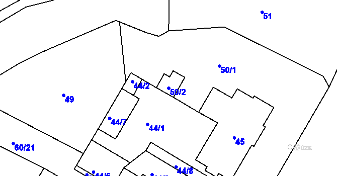 Parcela st. 50/2 v KÚ Lednice na Moravě, Katastrální mapa