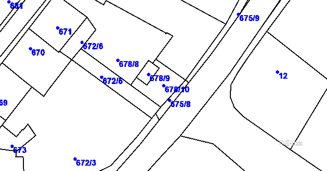 Parcela st. 678/10 v KÚ Lednice na Moravě, Katastrální mapa
