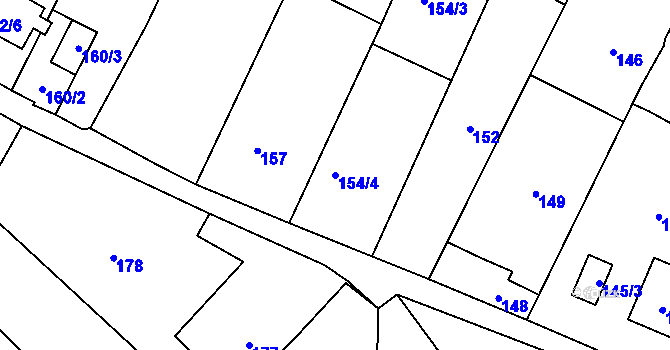 Parcela st. 154/4 v KÚ Lednice na Moravě, Katastrální mapa