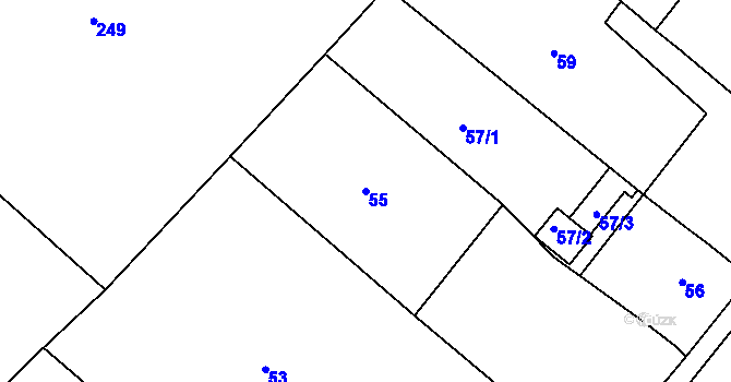 Parcela st. 55 v KÚ Nejdek u Lednice, Katastrální mapa
