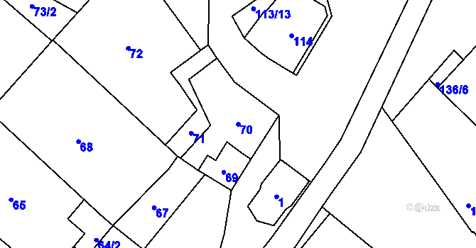 Parcela st. 70 v KÚ Nejdek u Lednice, Katastrální mapa
