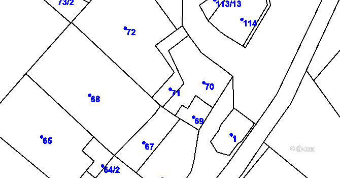 Parcela st. 71 v KÚ Nejdek u Lednice, Katastrální mapa