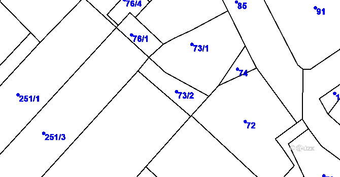 Parcela st. 73/2 v KÚ Nejdek u Lednice, Katastrální mapa