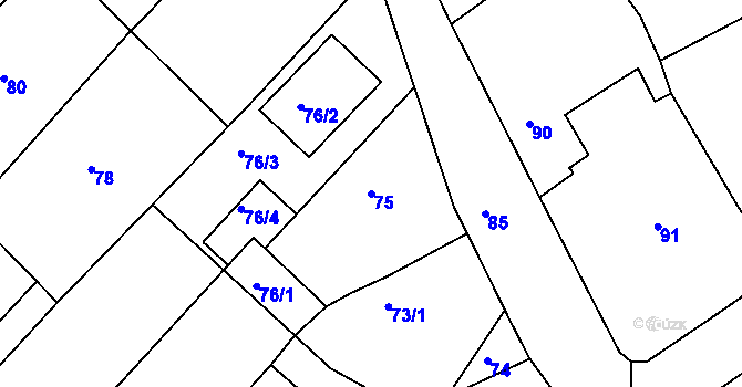 Parcela st. 75 v KÚ Nejdek u Lednice, Katastrální mapa