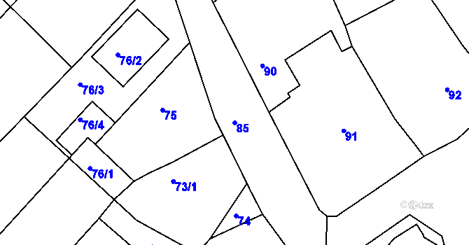 Parcela st. 85 v KÚ Nejdek u Lednice, Katastrální mapa