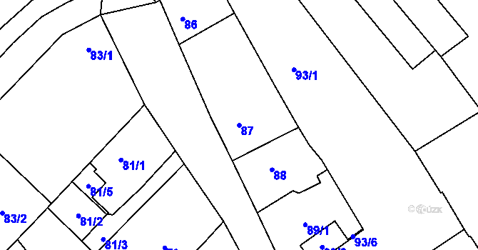 Parcela st. 87 v KÚ Nejdek u Lednice, Katastrální mapa
