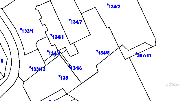 Parcela st. 134/5 v KÚ Nejdek u Lednice, Katastrální mapa