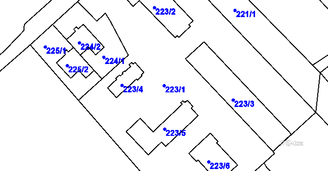 Parcela st. 223/1 v KÚ Nejdek u Lednice, Katastrální mapa