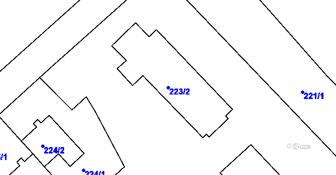 Parcela st. 223/2 v KÚ Nejdek u Lednice, Katastrální mapa