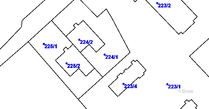 Parcela st. 224/1 v KÚ Nejdek u Lednice, Katastrální mapa