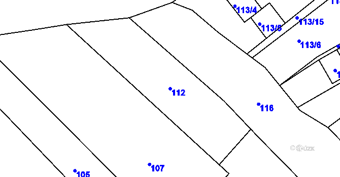 Parcela st. 112 v KÚ Nejdek u Lednice, Katastrální mapa