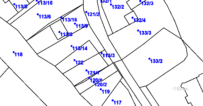 Parcela st. 113/3 v KÚ Nejdek u Lednice, Katastrální mapa