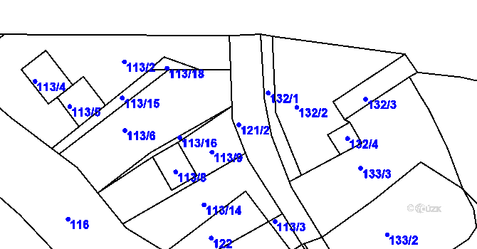 Parcela st. 121/2 v KÚ Nejdek u Lednice, Katastrální mapa