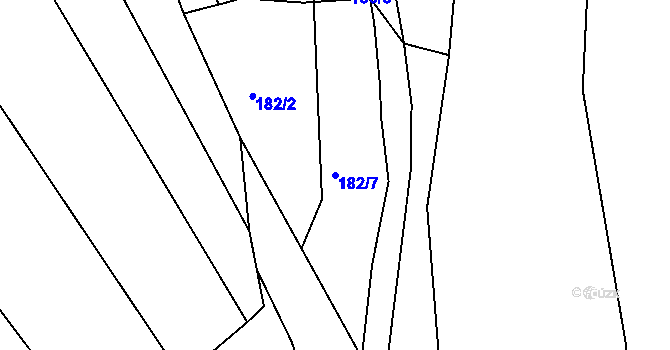 Parcela st. 182/7 v KÚ Nejdek u Lednice, Katastrální mapa