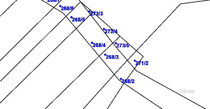 Parcela st. 268/3 v KÚ Nejdek u Lednice, Katastrální mapa