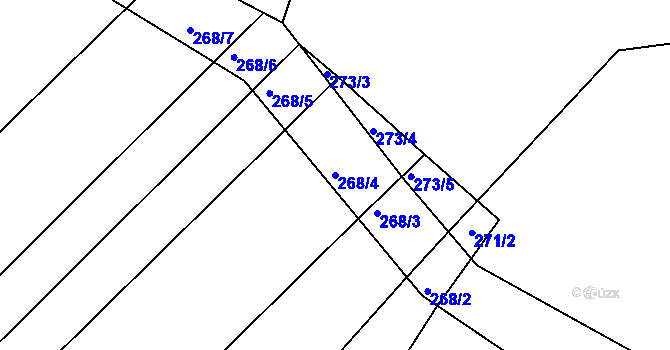 Parcela st. 268/4 v KÚ Nejdek u Lednice, Katastrální mapa