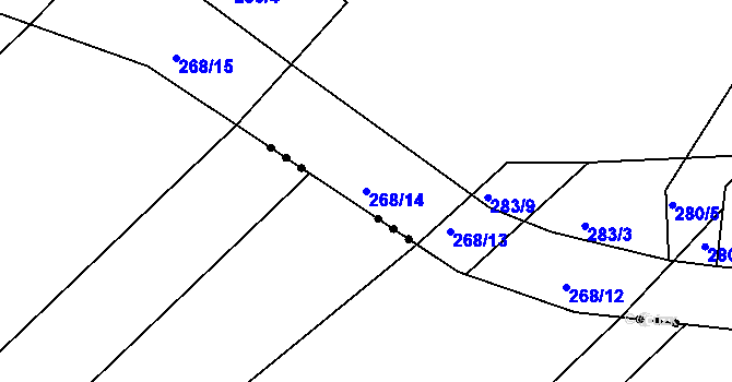 Parcela st. 268/14 v KÚ Nejdek u Lednice, Katastrální mapa