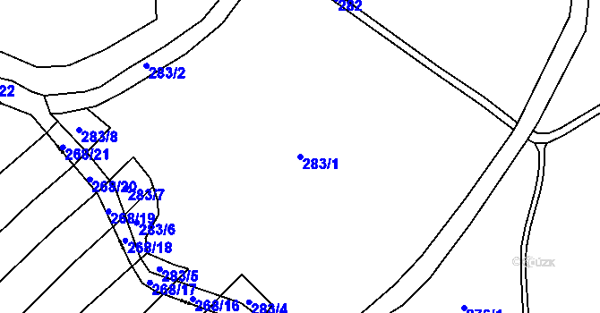 Parcela st. 283/1 v KÚ Nejdek u Lednice, Katastrální mapa
