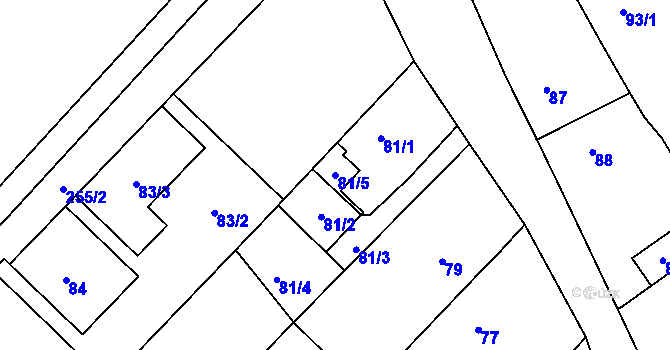 Parcela st. 81/5 v KÚ Nejdek u Lednice, Katastrální mapa