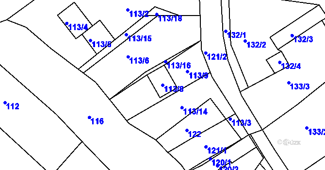 Parcela st. 113/8 v KÚ Nejdek u Lednice, Katastrální mapa