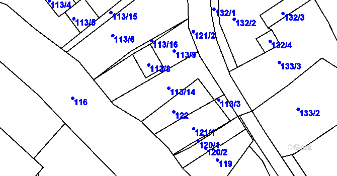 Parcela st. 113/14 v KÚ Nejdek u Lednice, Katastrální mapa